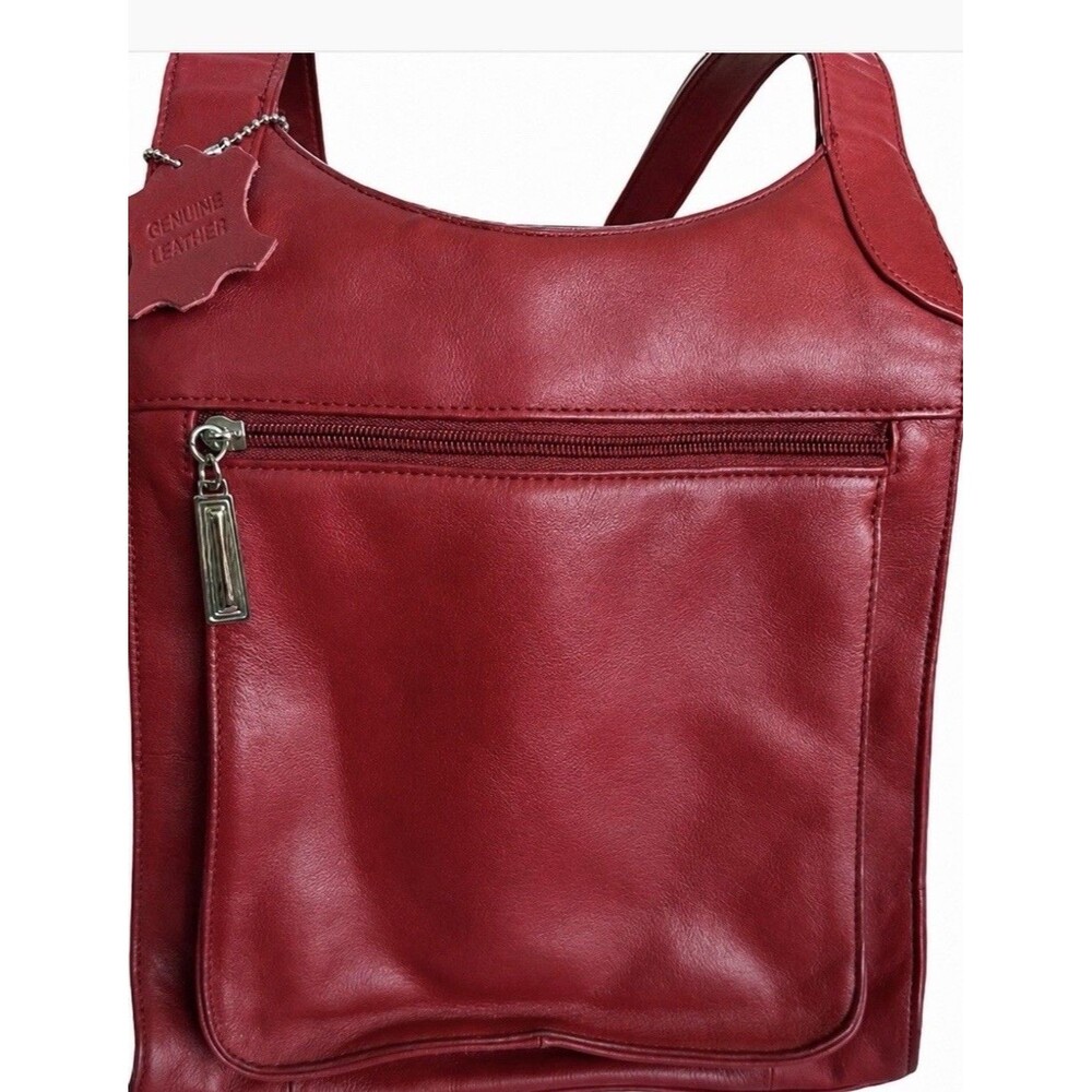 Giani Bernini Red Genuine Leather Shoulder Bag Organizer Purse